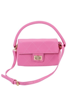 Quilted Small Trendy Handle Crossbody Bag  BA320051 PINK